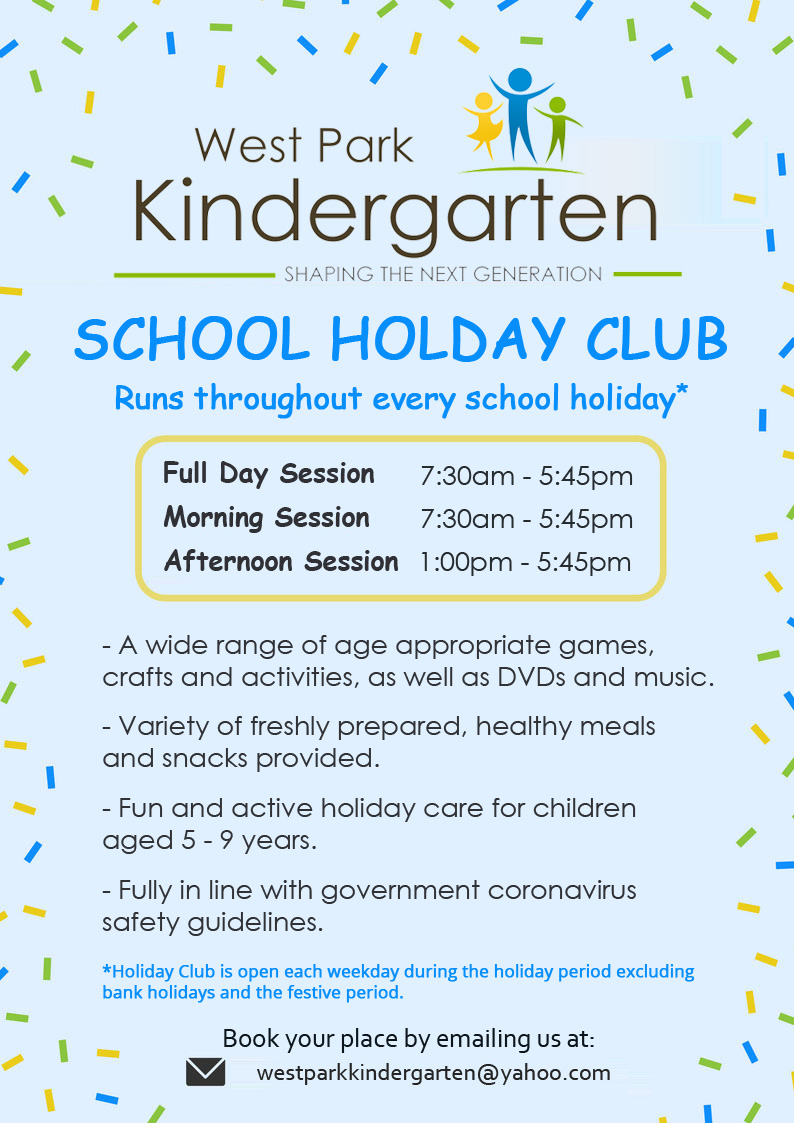 West Park Kindergarten Kids Club poster